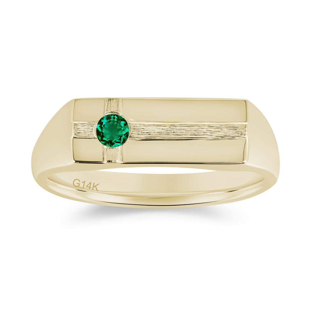 Minimalist Brushed Emerald Ring for Men - LUO Jewelry #gemstone_Emerald
