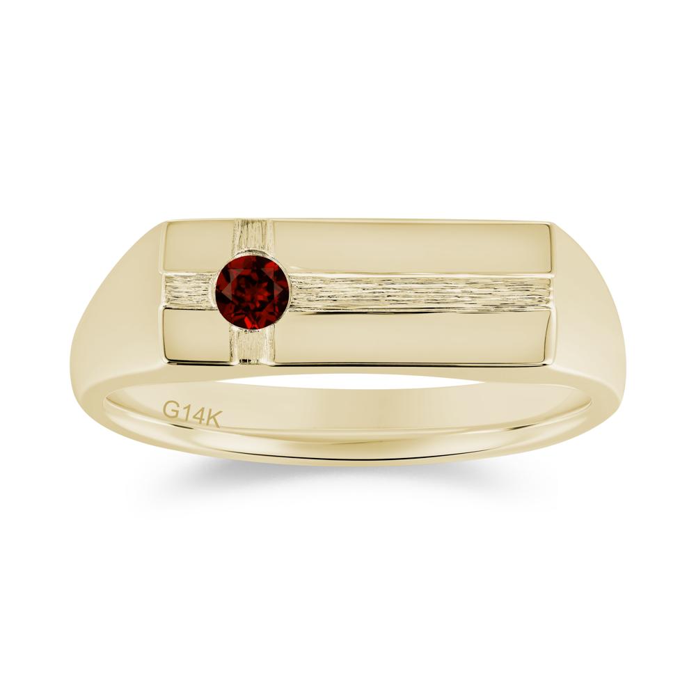 Minimalist Brushed Emerald Ring for Men - LUO Jewelry #gemstone_Garnet