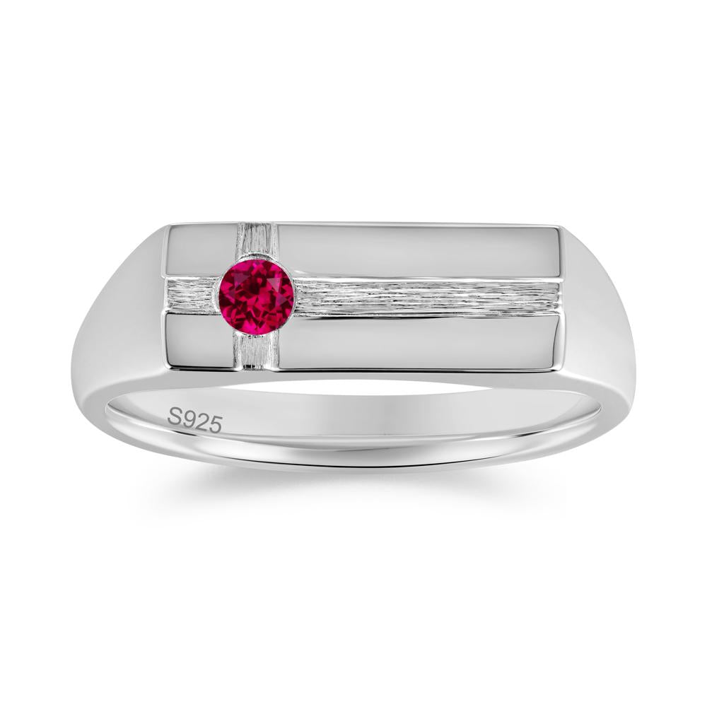 Minimalist Brushed Emerald Ring for Men - LUO Jewelry #gemstone_Ruby