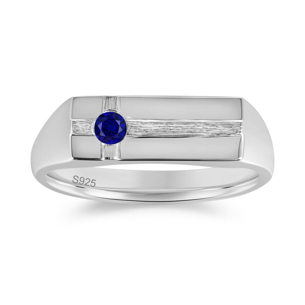 Minimalist Brushed Emerald Ring for Men - LUO Jewelry #gemstone_Sapphire