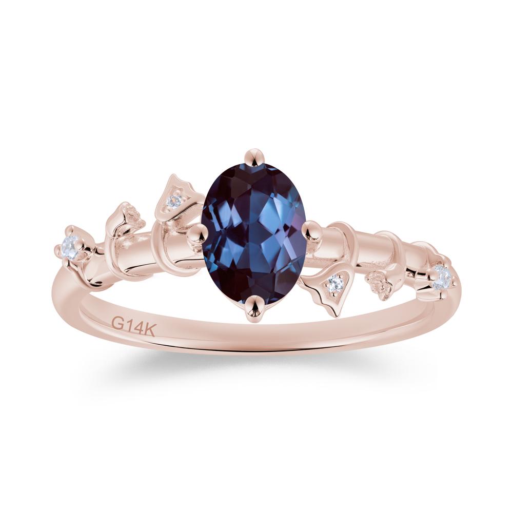 Oval Cut Amethyst Flower Engagement Ring - LUO Jewelry #gemstone_Alexandrite