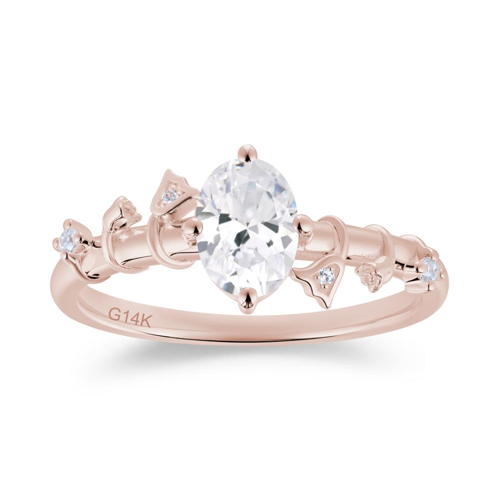 Oval Cut Amethyst Flower Engagement Ring - LUO Jewelry #gemstone_Cubic Zirconia