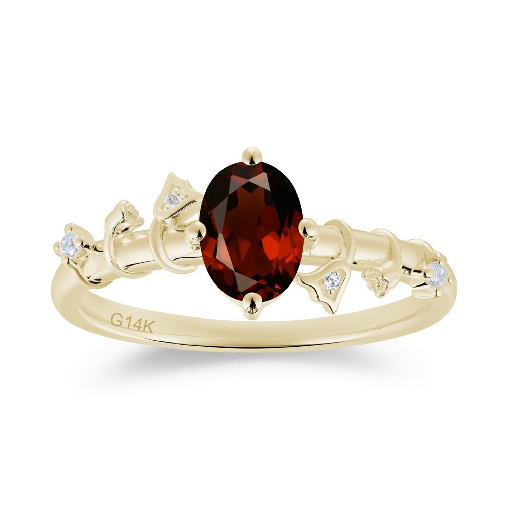 Oval Cut Amethyst Flower Engagement Ring - LUO Jewelry #gemstone_Garnet