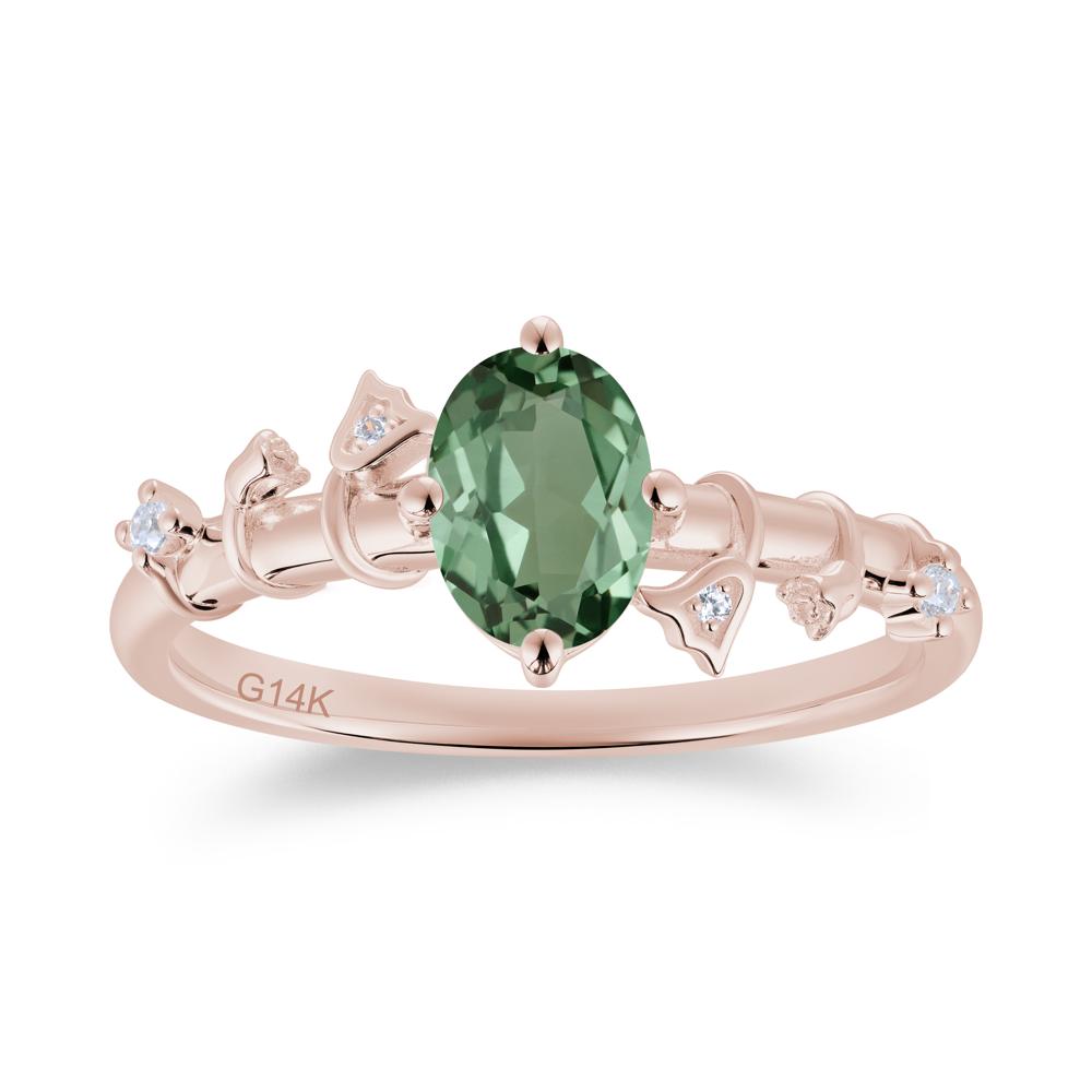 Oval Cut Amethyst Flower Engagement Ring - LUO Jewelry #gemstone_Green Sapphire