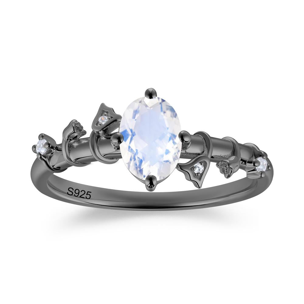 Oval Cut Amethyst Flower Engagement Ring - LUO Jewelry #gemstone_Moonstone