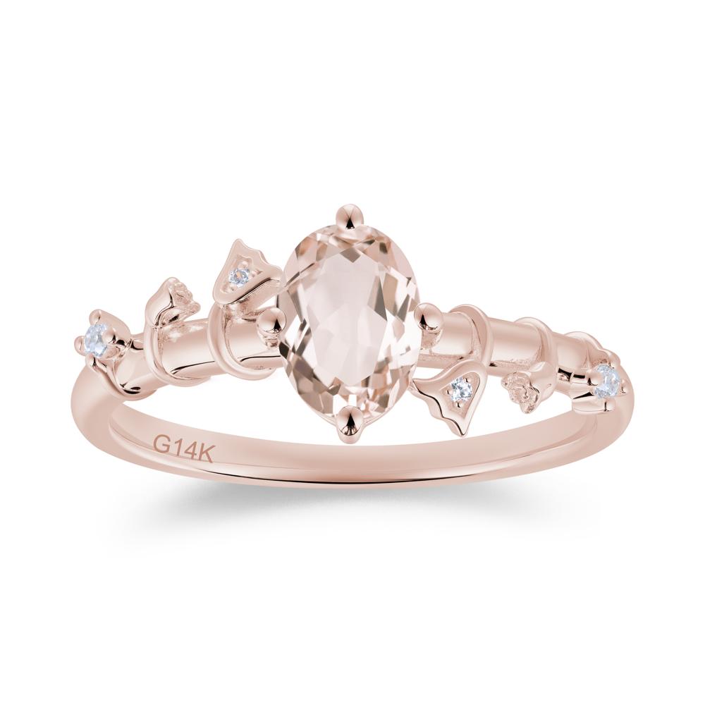 Oval Cut Amethyst Flower Engagement Ring - LUO Jewelry #gemstone_Morganite