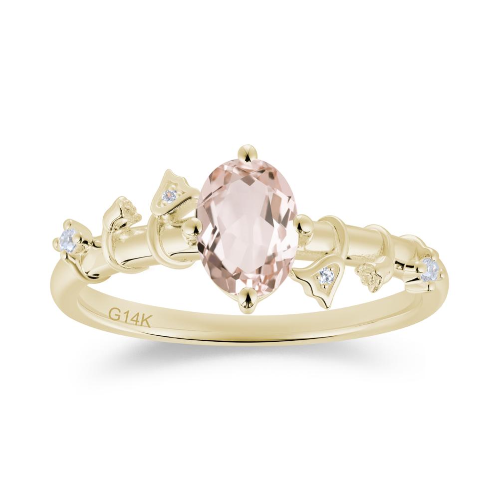 Oval Cut Amethyst Flower Engagement Ring - LUO Jewelry #gemstone_Morganite