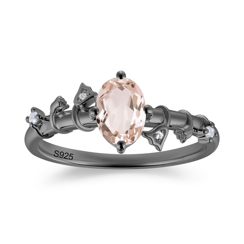 Oval Cut Amethyst Flower Engagement Ring - LUO Jewelry #gemstone_Morganite