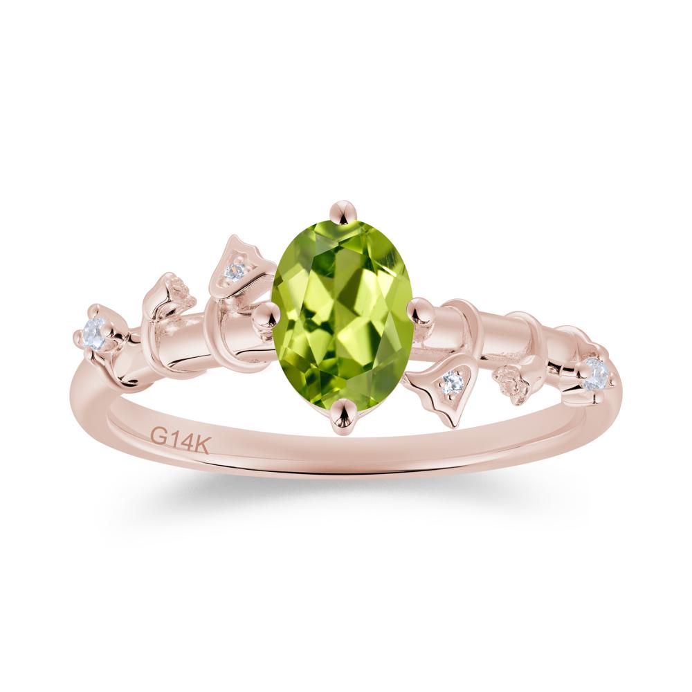 Oval Cut Amethyst Flower Engagement Ring - LUO Jewelry #gemstone_Peridot