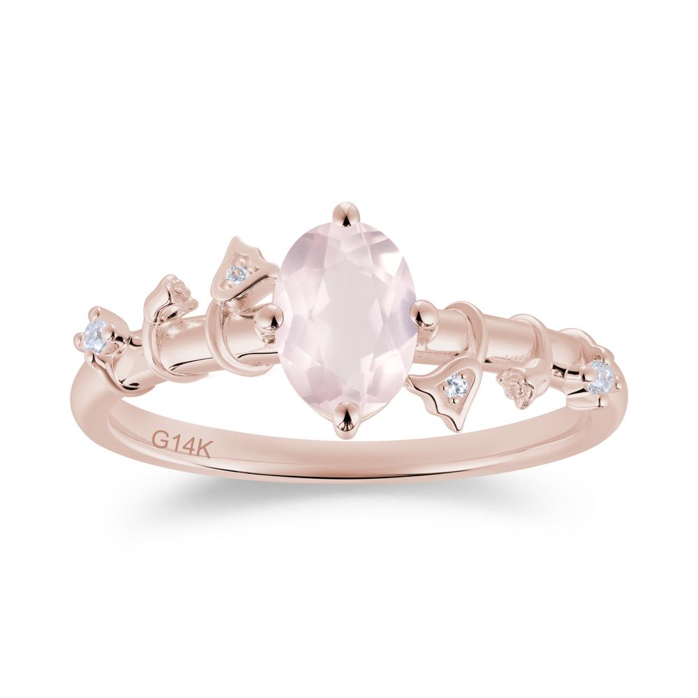 Oval Cut Amethyst Flower Engagement Ring - LUO Jewelry #gemstone_Rose Quartz