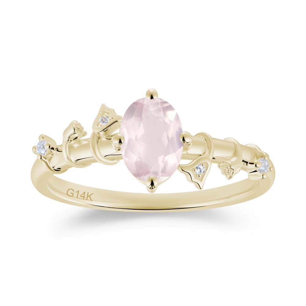 Oval Cut Amethyst Flower Engagement Ring - LUO Jewelry #gemstone_Rose Quartz
