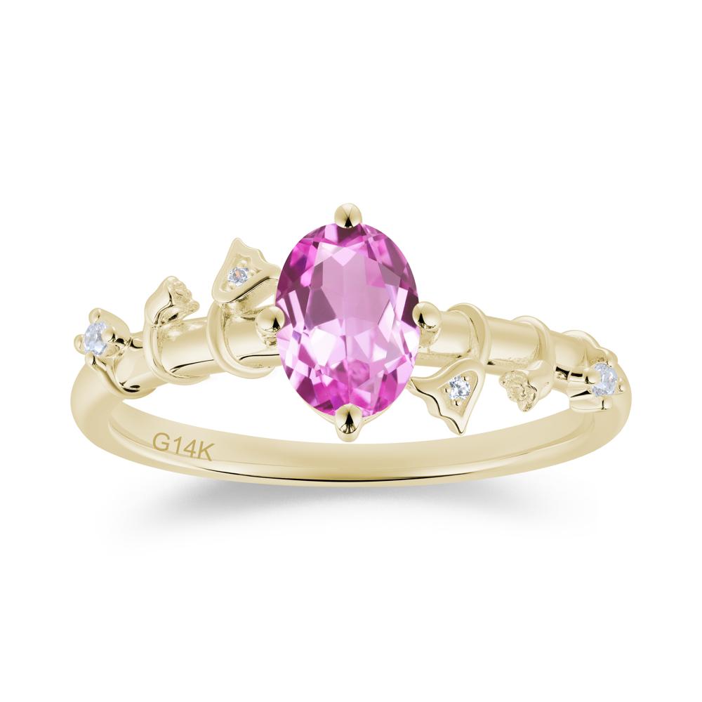 Oval Cut Amethyst Flower Engagement Ring - LUO Jewelry #gemstone_Pink Sapphire