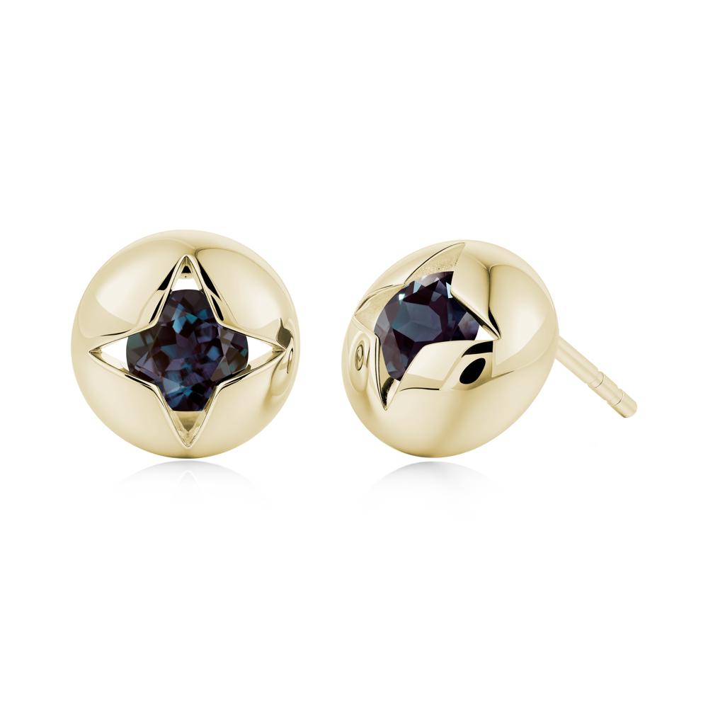 Petite London Blue Topaz Four Point Star Stud Earrings - LUO Jewelry #gemstone_Alexandrite