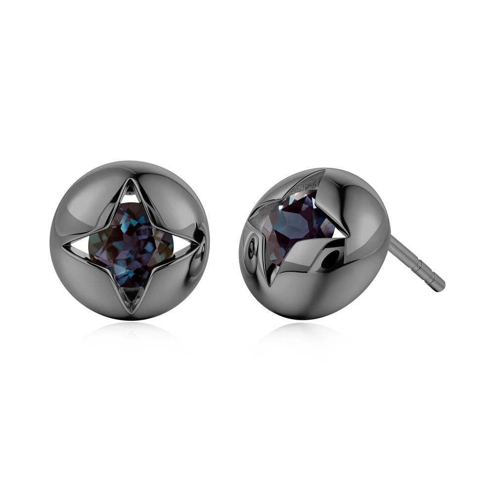 Petite London Blue Topaz Four Point Star Stud Earrings - LUO Jewelry #gemstone_Alexandrite
