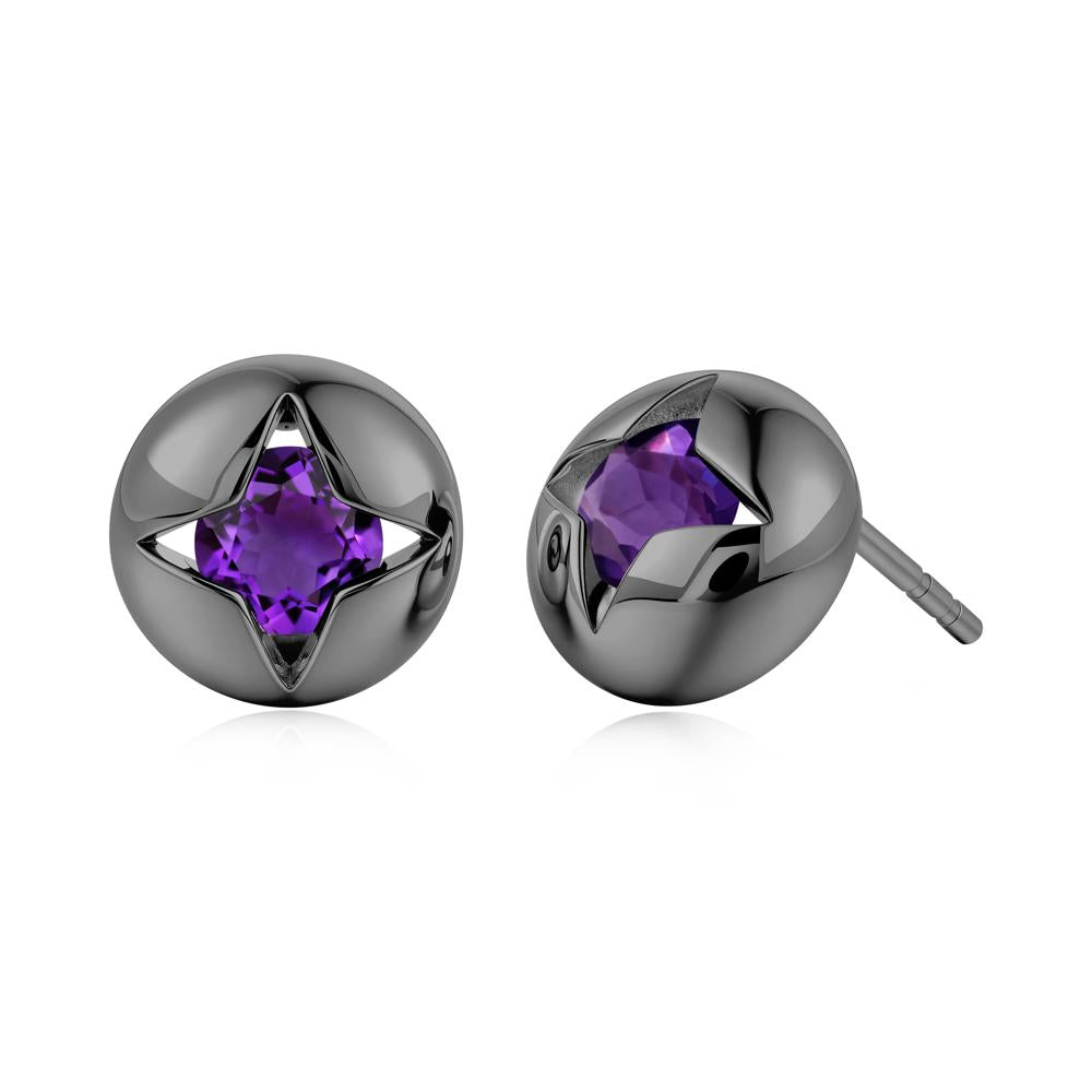 Petite London Blue Topaz Four Point Star Stud Earrings - LUO Jewelry #gemstone_Amethyst