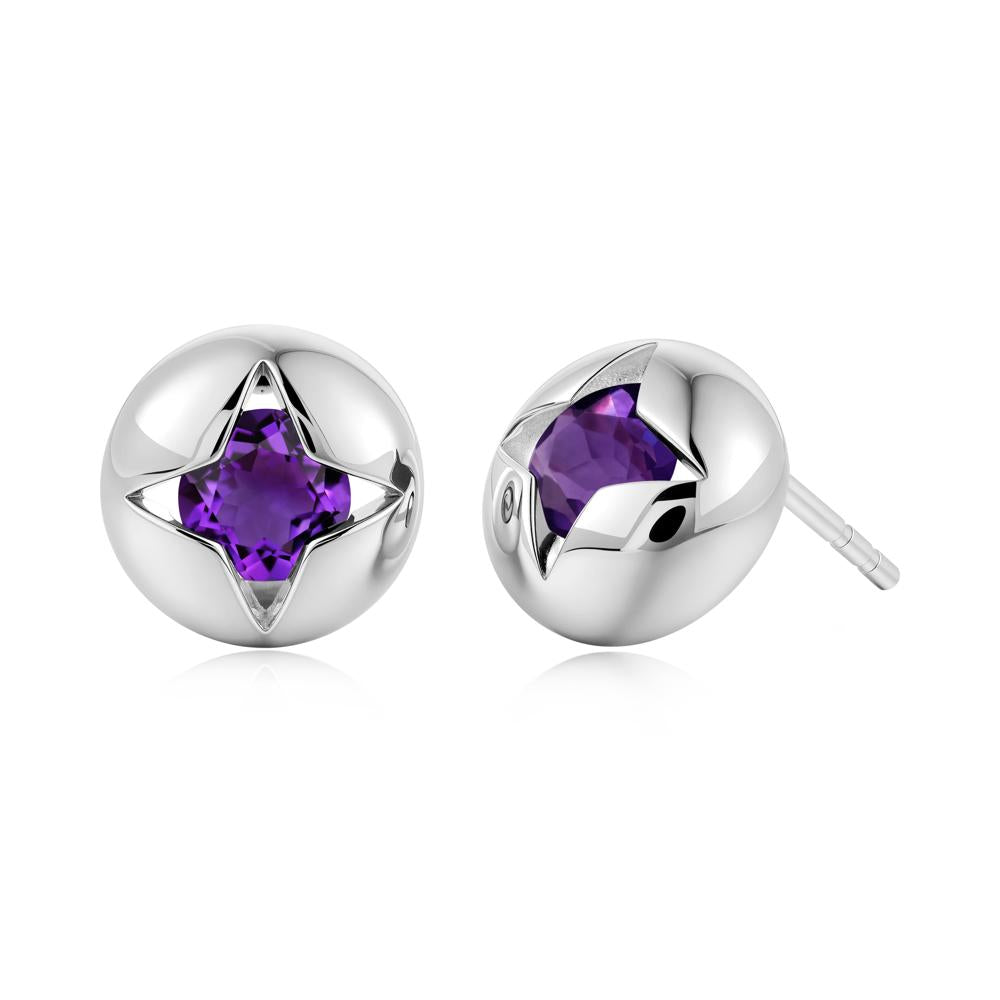 Petite London Blue Topaz Four Point Star Stud Earrings - LUO Jewelry #gemstone_Amethyst