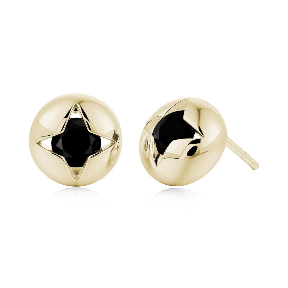 Petite London Blue Topaz Four Point Star Stud Earrings - LUO Jewelry #gemstone_Black Spinel