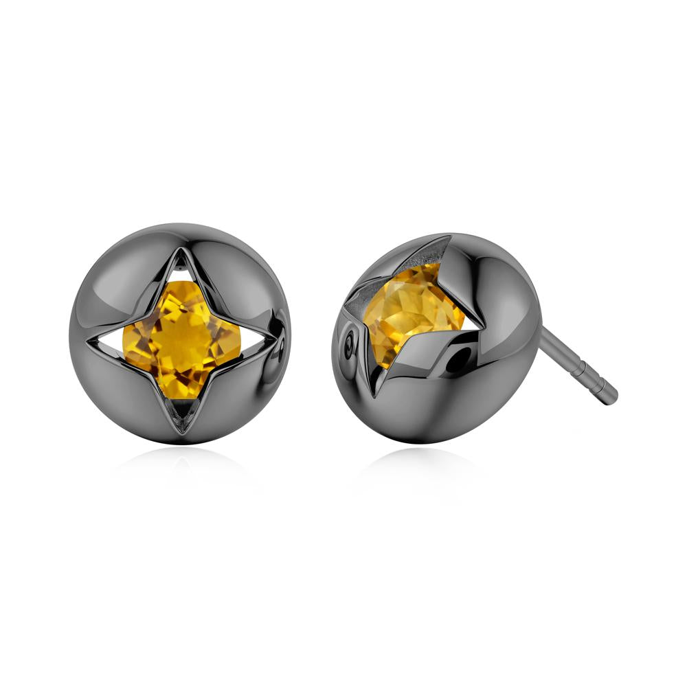 Petite London Blue Topaz Four Point Star Stud Earrings - LUO Jewelry #gemstone_Citrine
