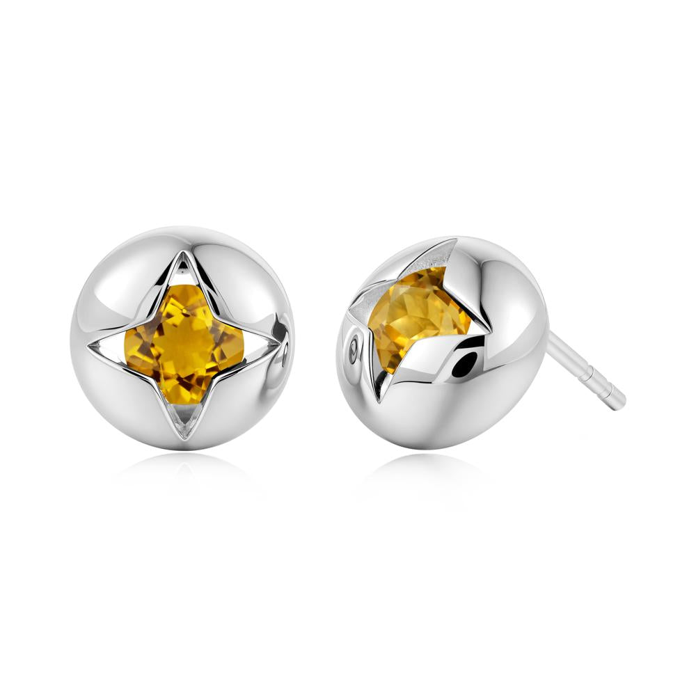 Petite London Blue Topaz Four Point Star Stud Earrings - LUO Jewelry #gemstone_Citrine