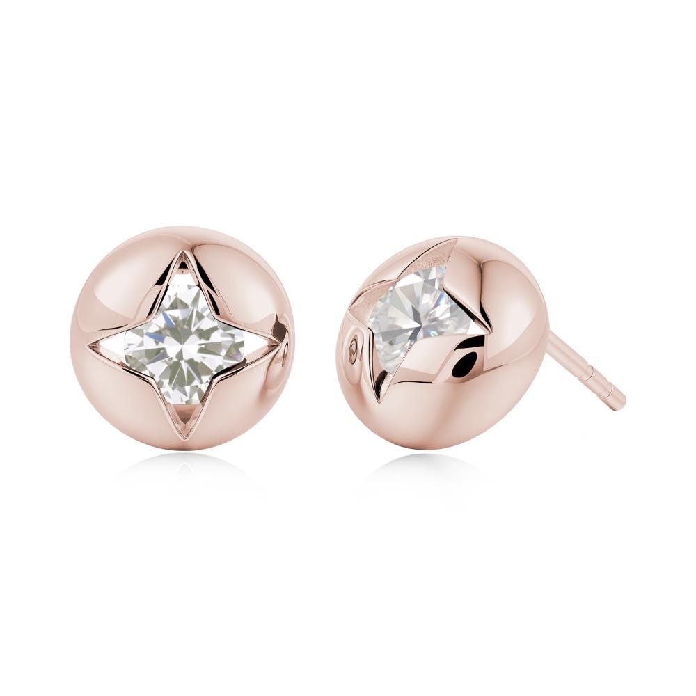 Petite London Blue Topaz Four Point Star Stud Earrings - LUO Jewelry #gemstone_Cubic Zirconia