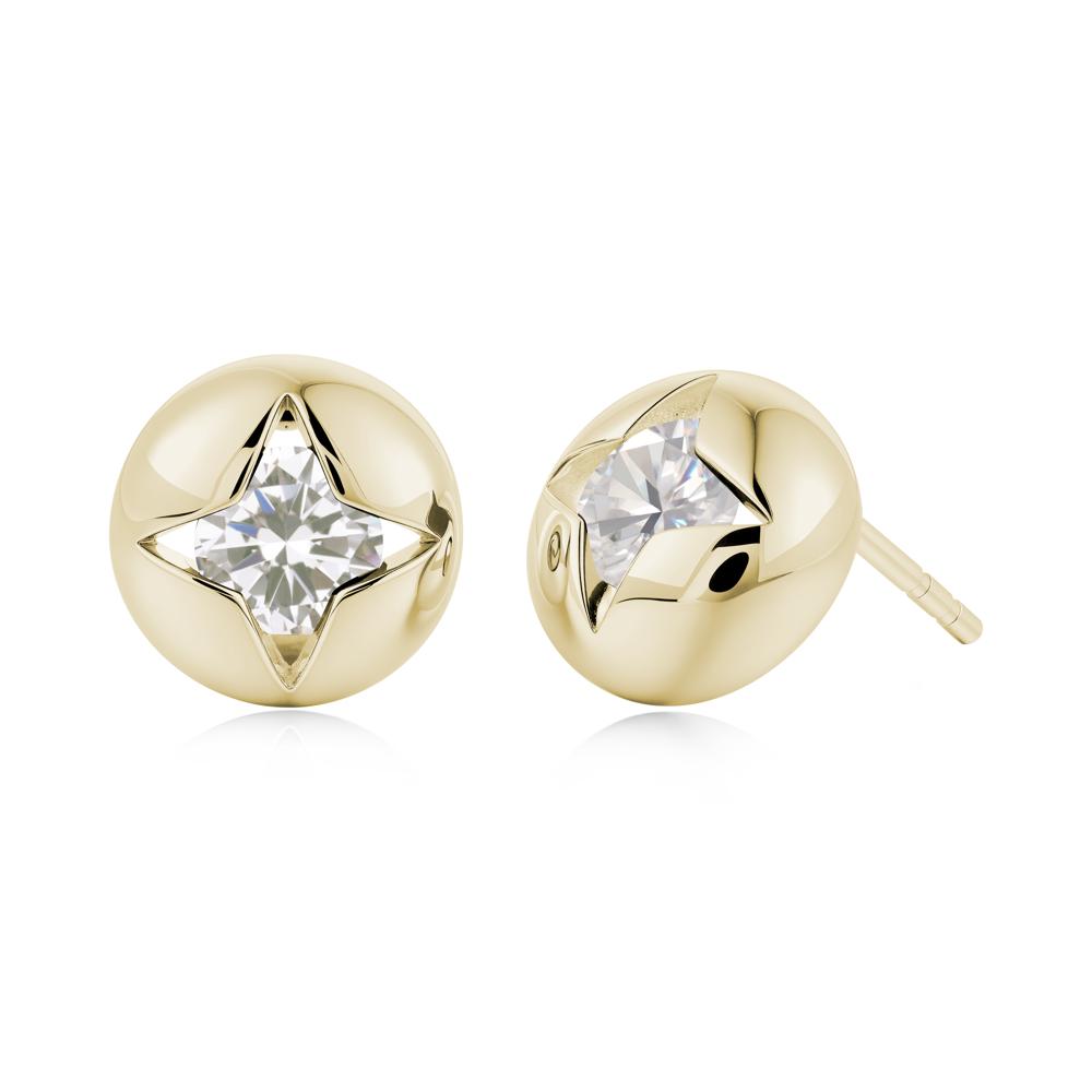 Petite London Blue Topaz Four Point Star Stud Earrings - LUO Jewelry #gemstone_Cubic Zirconia