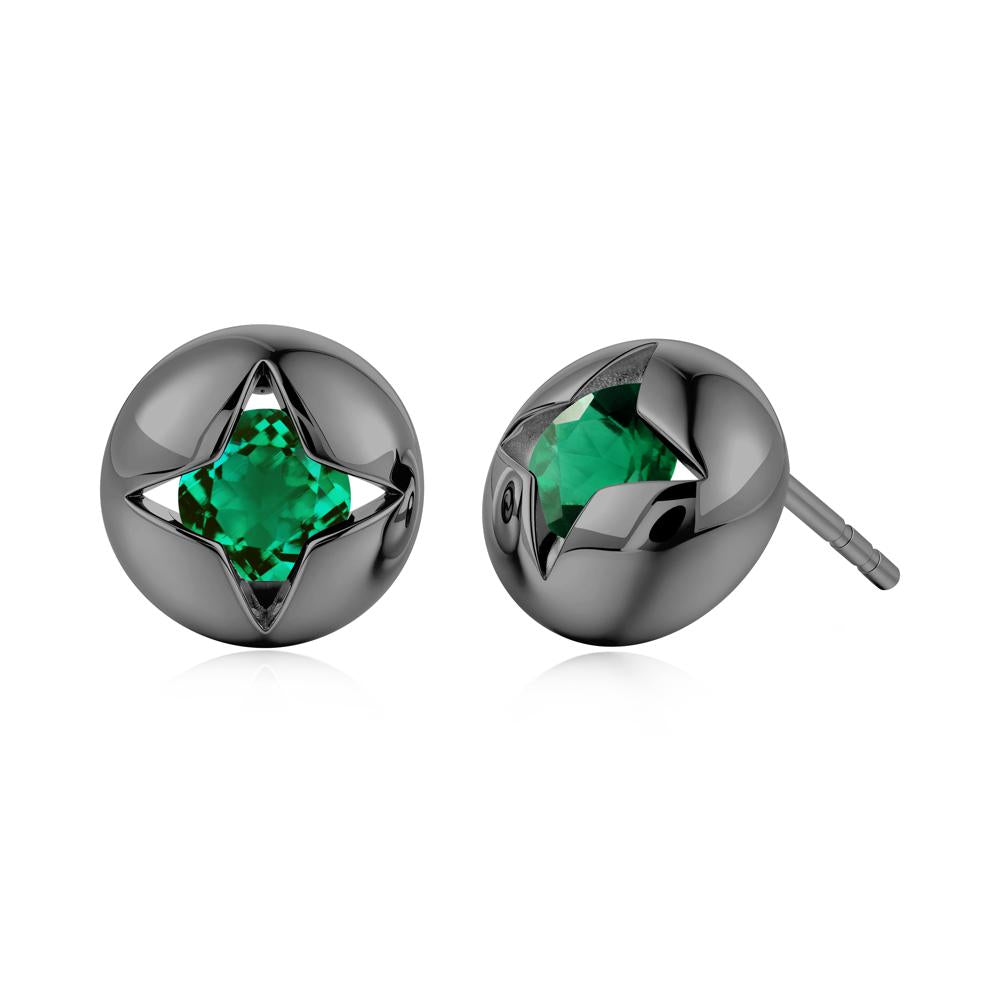 Petite London Blue Topaz Four Point Star Stud Earrings - LUO Jewelry #gemstone_Emerald