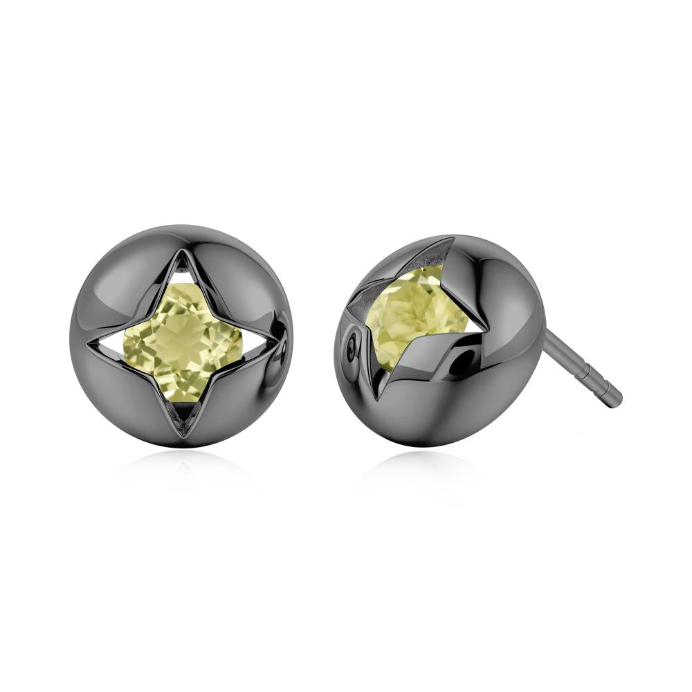 Petite London Blue Topaz Four Point Star Stud Earrings - LUO Jewelry #gemstone_Lemon Quartz