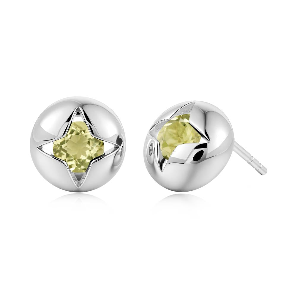 Petite London Blue Topaz Four Point Star Stud Earrings - LUO Jewelry #gemstone_Lemon Quartz