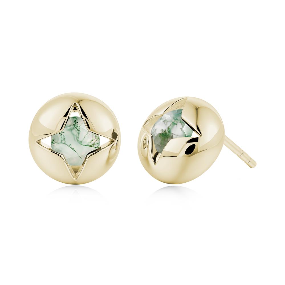 Petite London Blue Topaz Four Point Star Stud Earrings - LUO Jewelry #gemstone_Moss Agate
