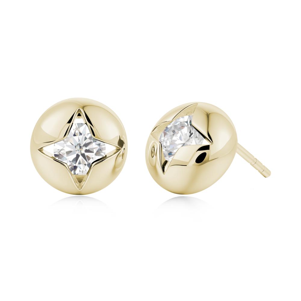 Petite London Blue Topaz Four Point Star Stud Earrings - LUO Jewelry #gemstone_Moissanite