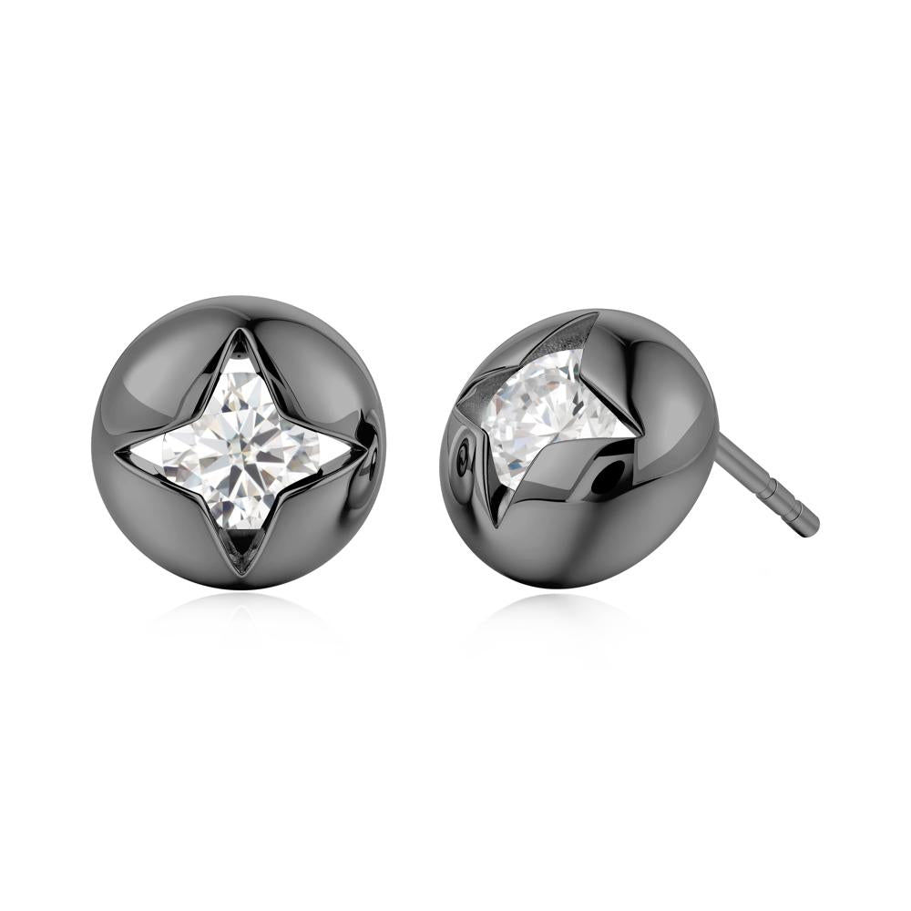 Petite London Blue Topaz Four Point Star Stud Earrings - LUO Jewelry #gemstone_Moissanite