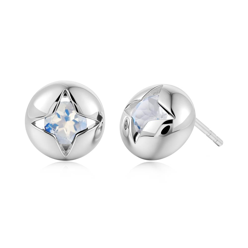 Petite London Blue Topaz Four Point Star Stud Earrings - LUO Jewelry #gemstone_Moonstone
