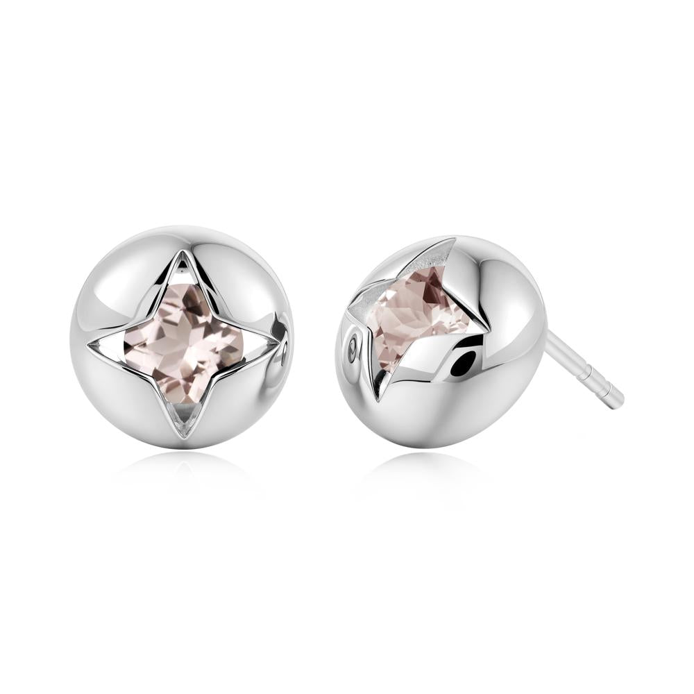 Petite London Blue Topaz Four Point Star Stud Earrings - LUO Jewelry #gemstone_Morganite