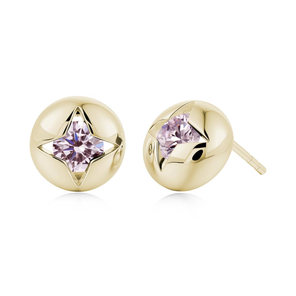 Petite London Blue Topaz Four Point Star Stud Earrings - LUO Jewelry #gemstone_Pink Cubic Zirconia
