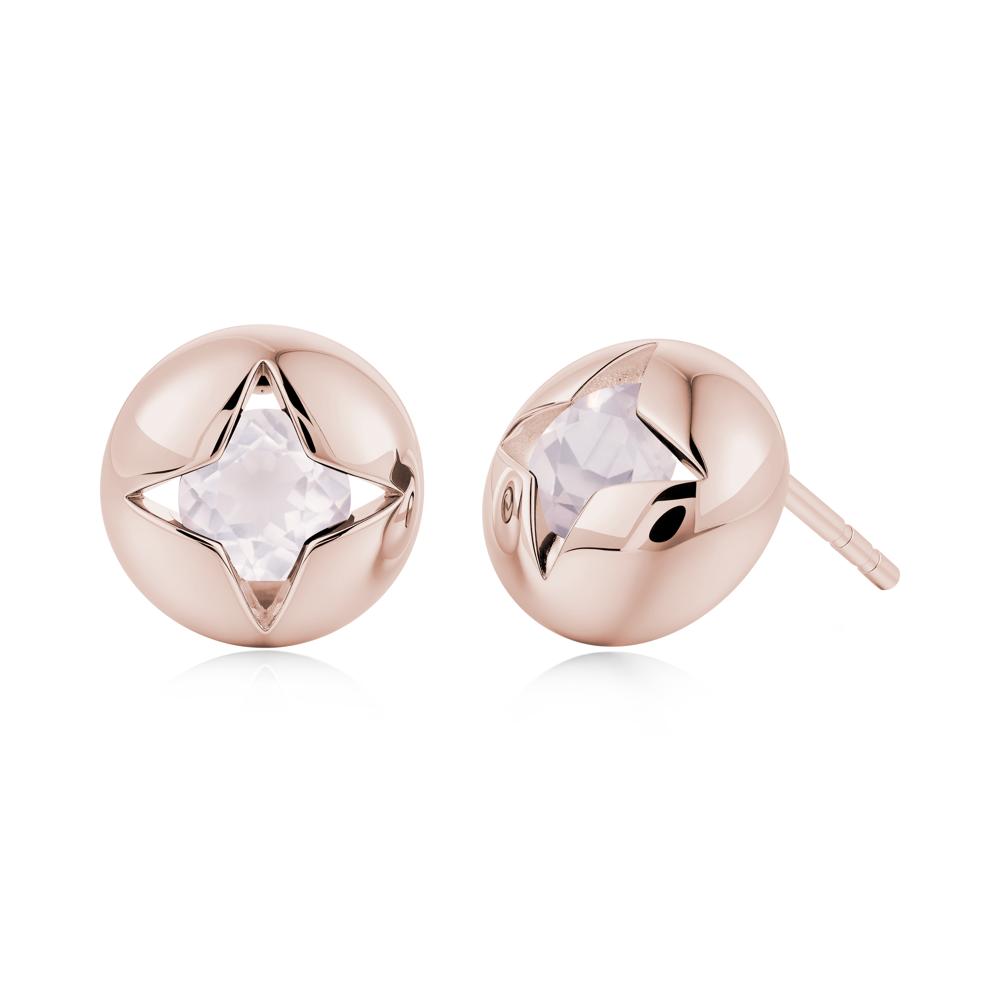 Petite London Blue Topaz Four Point Star Stud Earrings - LUO Jewelry #gemstone_Rose Quartz
