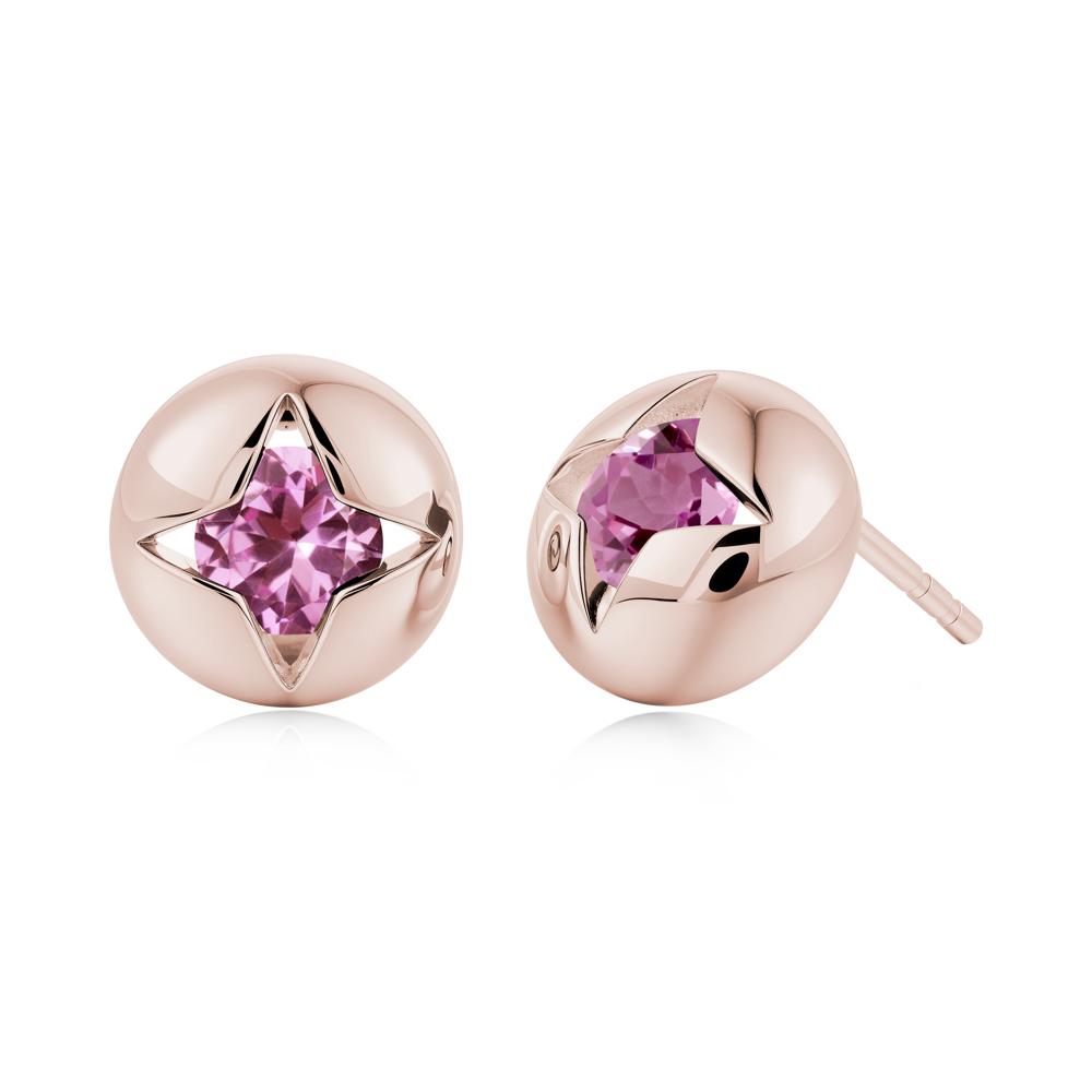 Petite London Blue Topaz Four Point Star Stud Earrings - LUO Jewelry #gemstone_Pink Sapphire