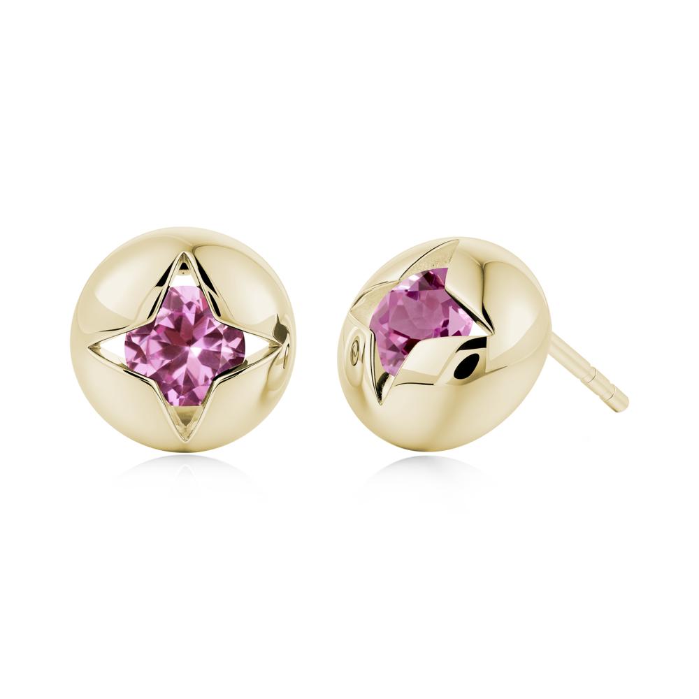Petite London Blue Topaz Four Point Star Stud Earrings - LUO Jewelry #gemstone_Pink Sapphire