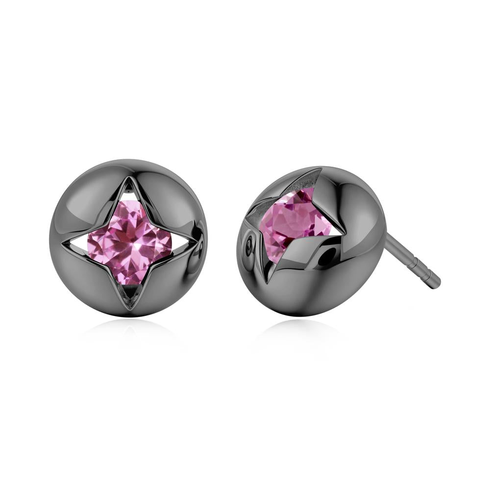 Petite London Blue Topaz Four Point Star Stud Earrings - LUO Jewelry #gemstone_Pink Sapphire