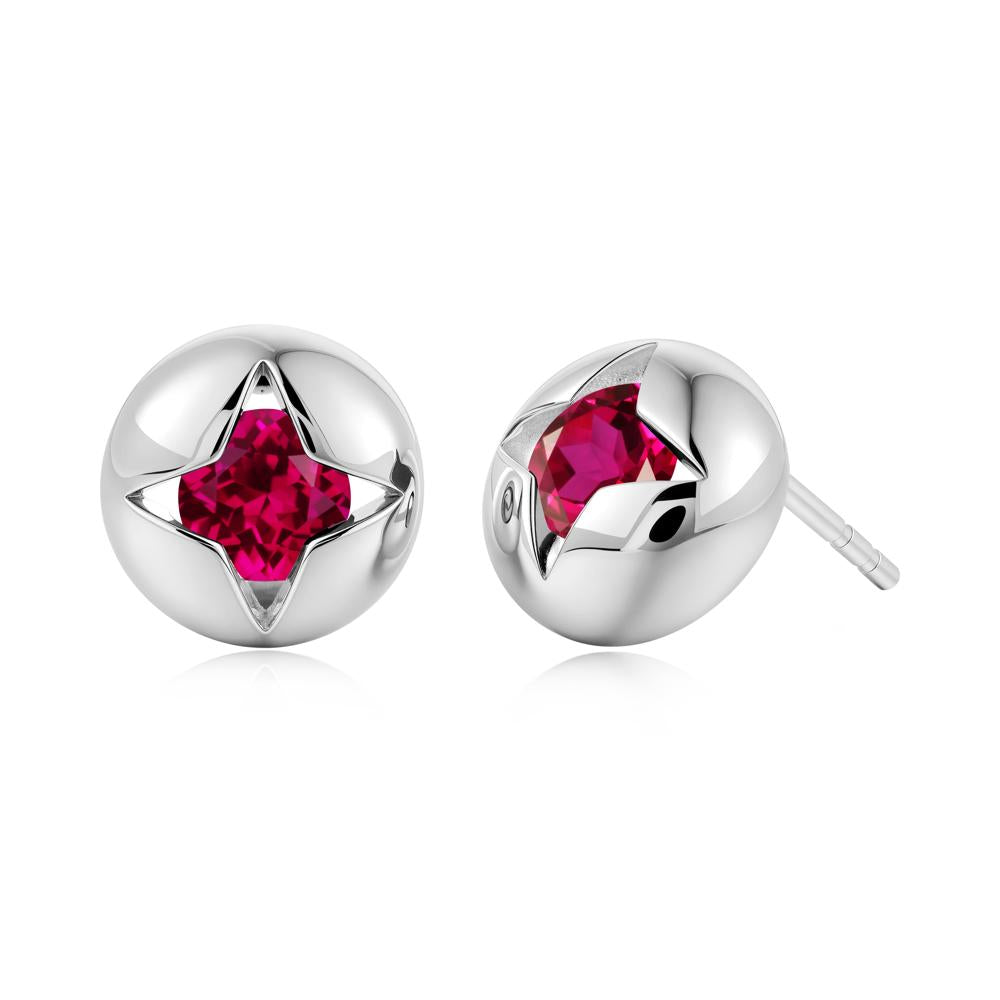 Petite London Blue Topaz Four Point Star Stud Earrings - LUO Jewelry #gemstone_Ruby