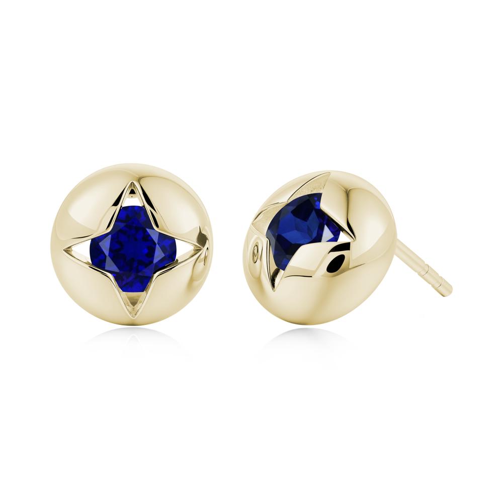 Petite London Blue Topaz Four Point Star Stud Earrings - LUO Jewelry #gemstone_Sapphire