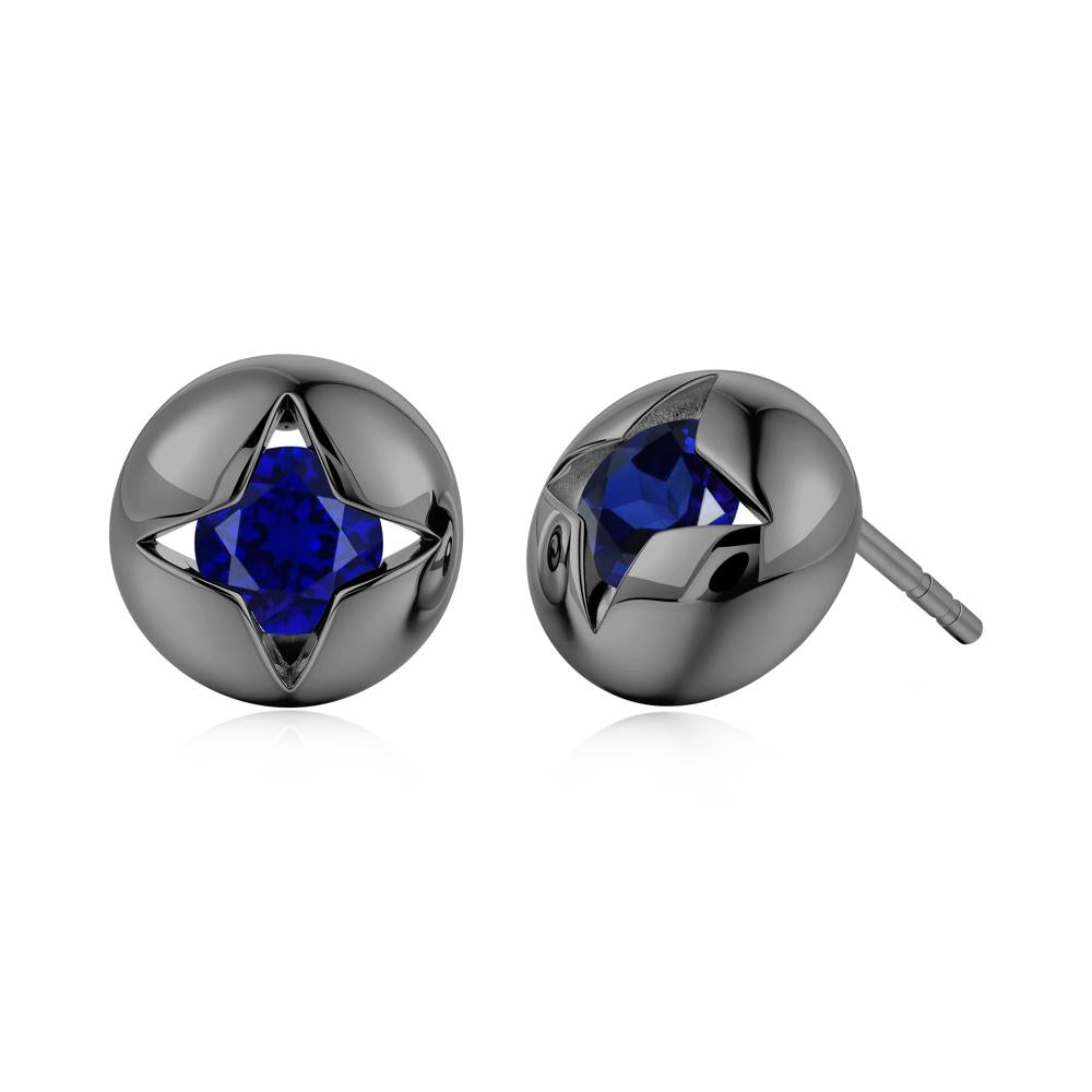 Petite London Blue Topaz Four Point Star Stud Earrings - LUO Jewelry #gemstone_Sapphire