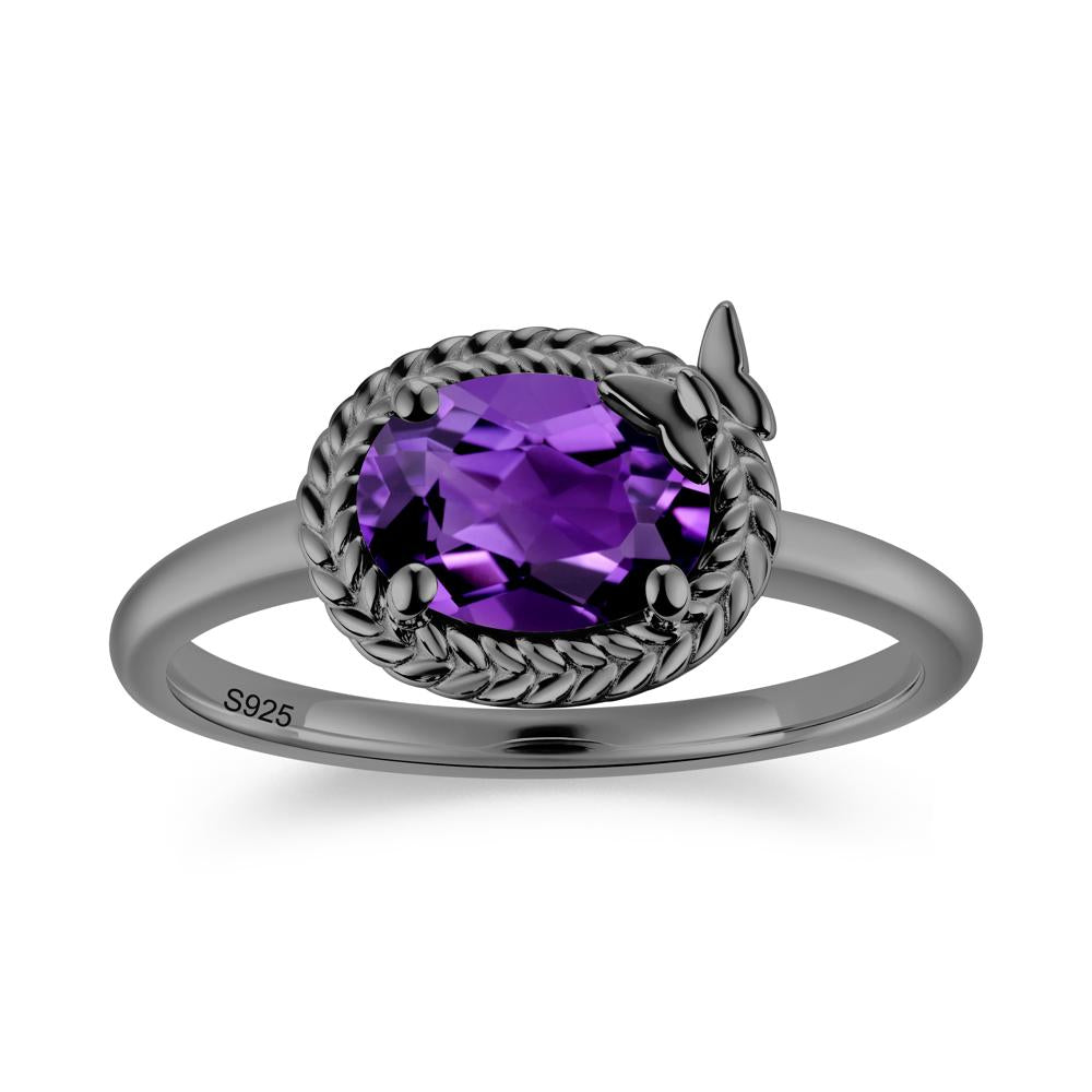 Oval Cut Amethyst Butterfly Promise Ring - LUO Jewelry #gemstone_Amethyst