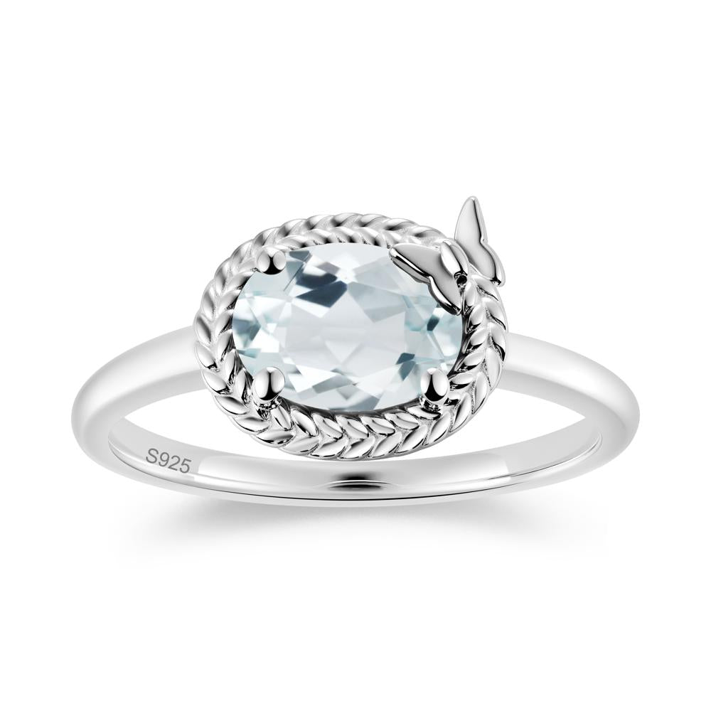 Oval Cut Amethyst Butterfly Promise Ring - LUO Jewelry #gemstone_Aquamarine