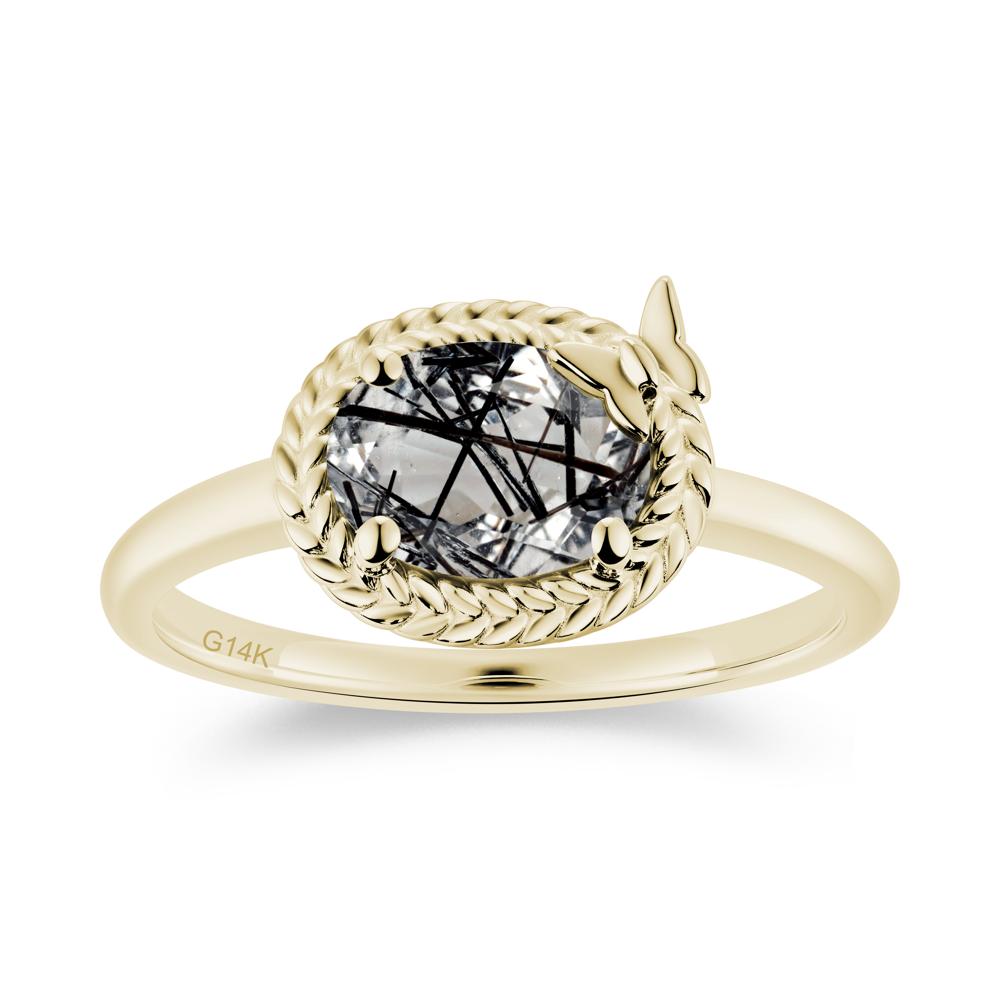 Oval Cut Amethyst Butterfly Promise Ring - LUO Jewelry #gemstone_Black Rutilated Quartz
