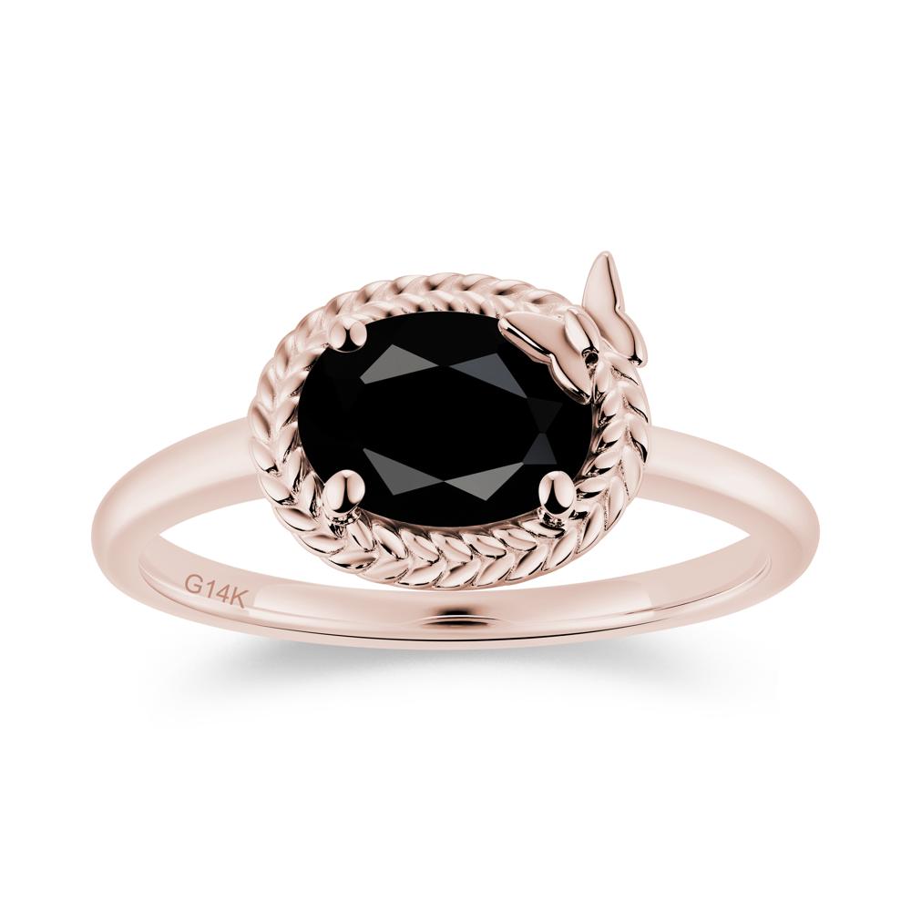 Oval Cut Amethyst Butterfly Promise Ring - LUO Jewelry #gemstone_Black Spinel