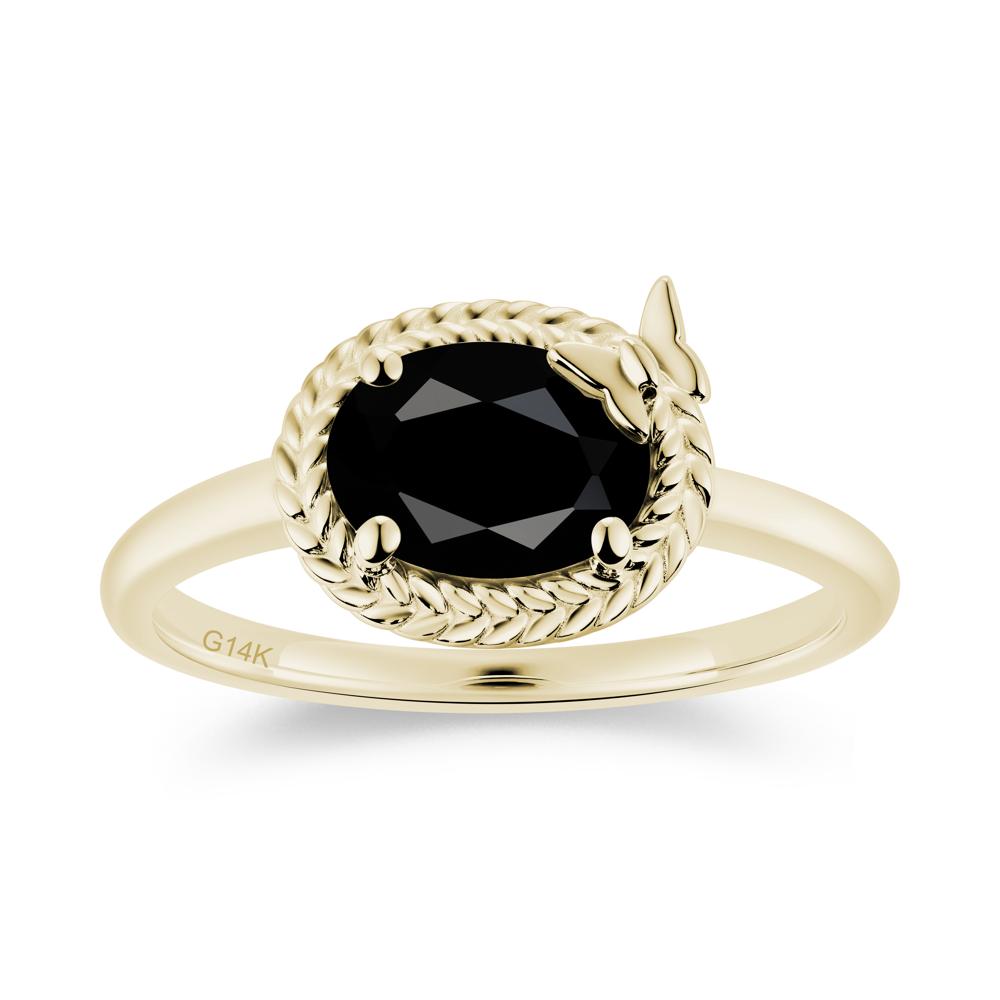 Oval Cut Amethyst Butterfly Promise Ring - LUO Jewelry #gemstone_Black Spinel