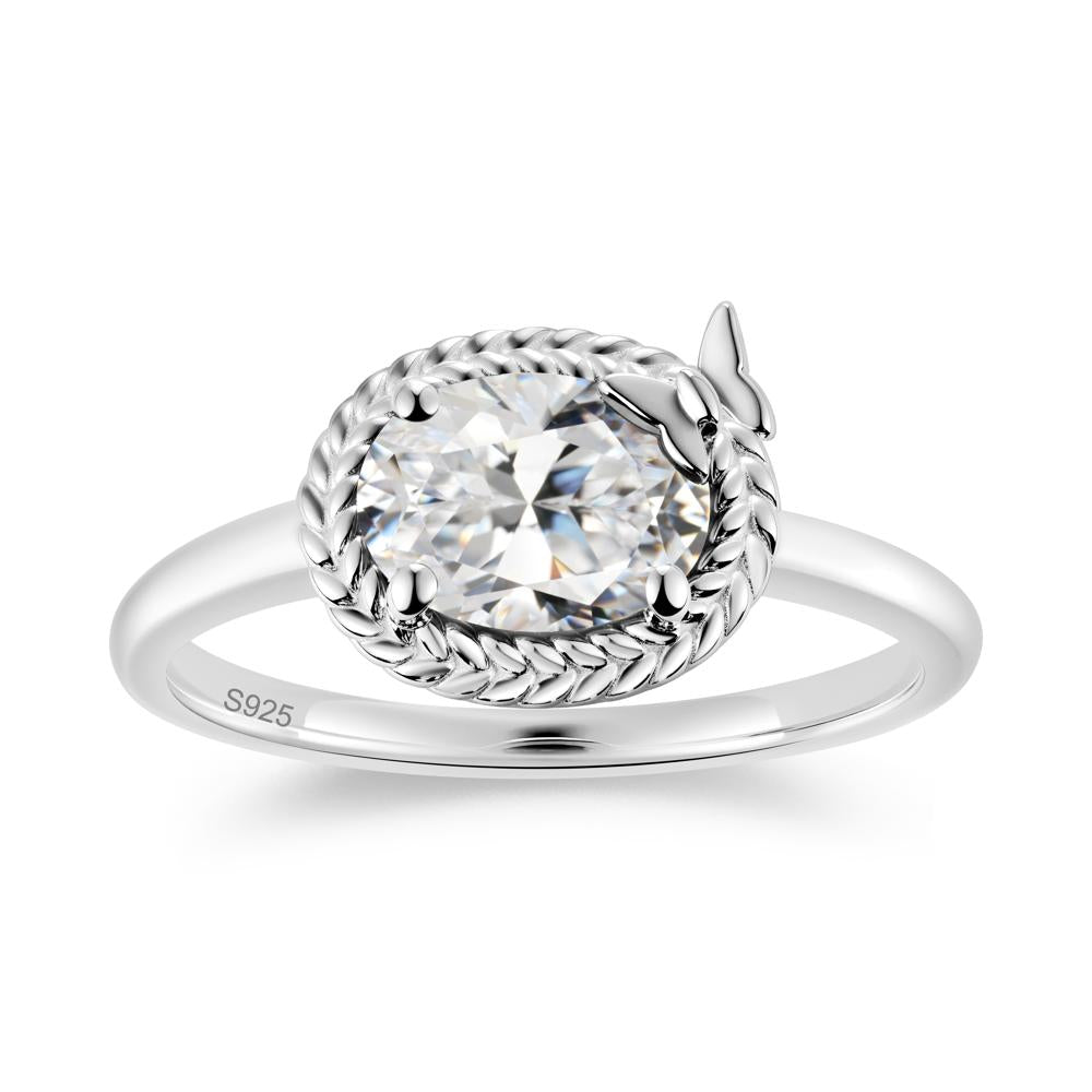 Oval Cut Amethyst Butterfly Promise Ring - LUO Jewelry #gemstone_Cubic Zirconia