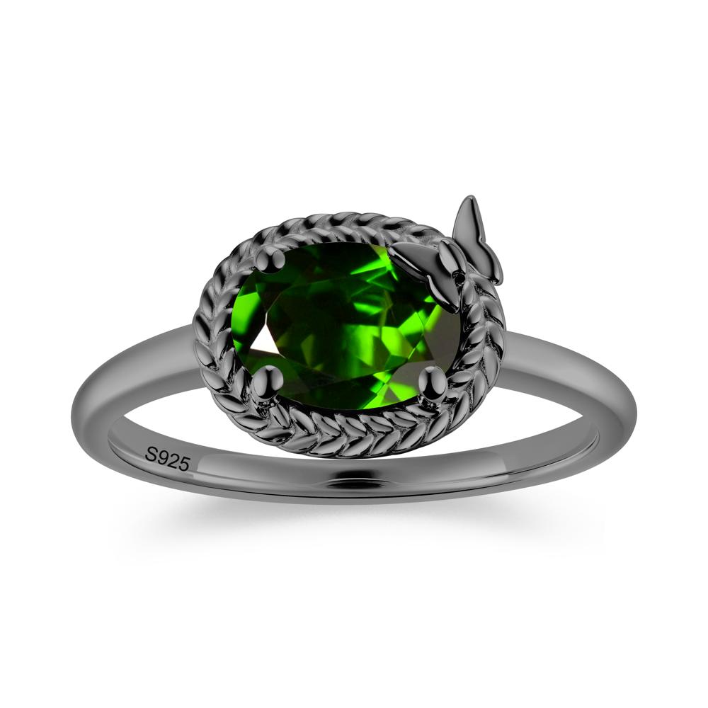 Oval Cut Amethyst Butterfly Promise Ring - LUO Jewelry #gemstone_Diopside