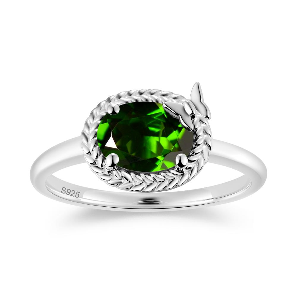 Oval Cut Amethyst Butterfly Promise Ring - LUO Jewelry #gemstone_Diopside