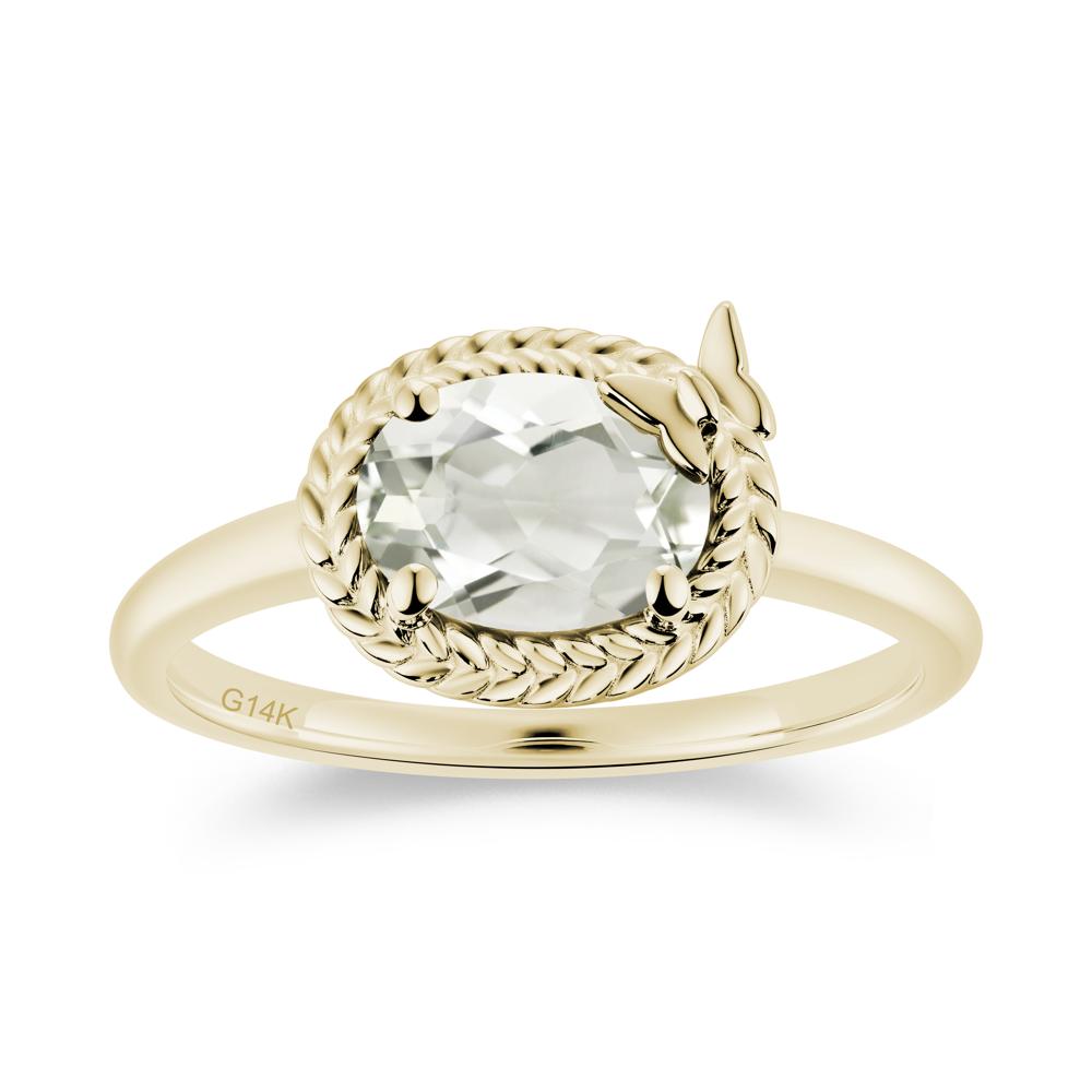 Oval Cut Amethyst Butterfly Promise Ring - LUO Jewelry #gemstone_Green Amethyst
